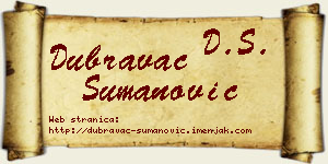 Dubravac Šumanović vizit kartica